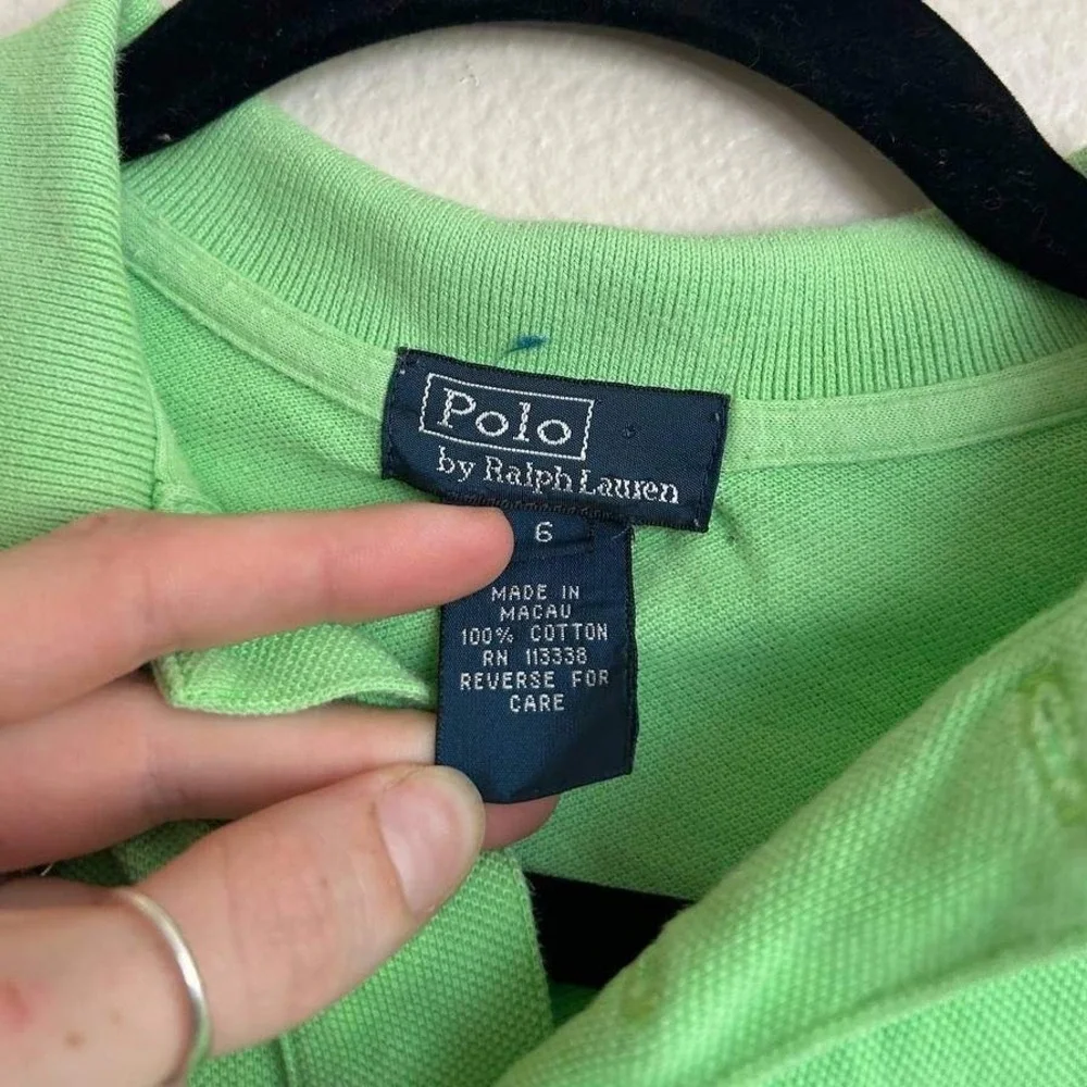 Polo Ralph Lauren Lime Green Pique Polo Boys 6 Preppy Classic Pony Logo